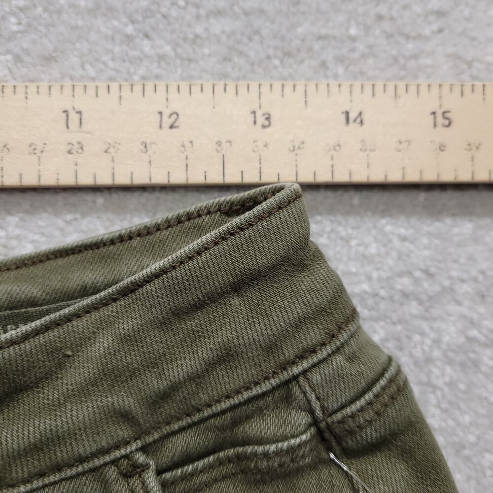 Judy Blue Womens 7/28 Olive Green Straight Leg Utility Jeans Stretch Cuffed - Picture 6 of 9